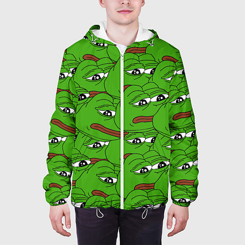 Мужская куртка Sad frogs / 3D-Белый – фото 3