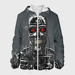 Куртка с капюшоном мужская Скелет Терминатора, цвет: 3D-белый