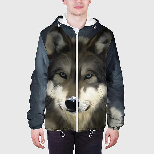 Мужская куртка Зимний волк / 3D-Белый – фото 3