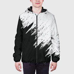 Куртка с капюшоном мужская Черно-белый разрыв, цвет: 3D-черный — фото 2