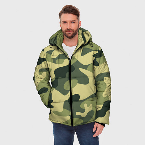 Мужская зимняя куртка Камуфляж: зеленый/хаки / 3D-Черный – фото 3