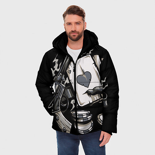 Мужская зимняя куртка Смертельная игра / 3D-Черный – фото 3