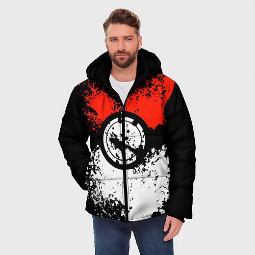 Мужская зимняя куртка Pokeball / 3D-Черный – фото 3