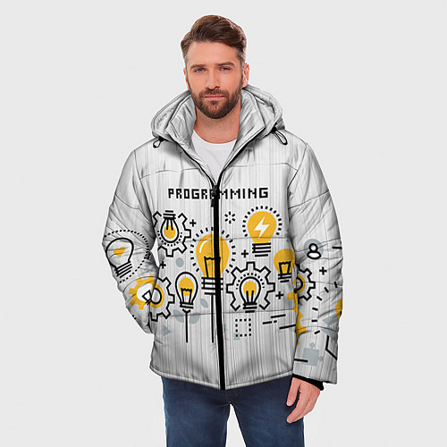 Мужская зимняя куртка Программирование 1 / 3D-Черный – фото 3