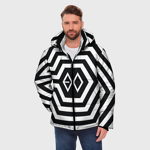 Мужская зимняя куртка EXO Geometry / 3D-Черный – фото 3