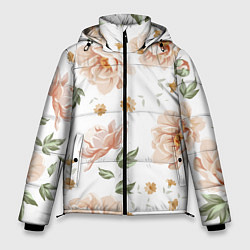 Куртка зимняя мужская Красивые цветы, цвет: 3D-черный