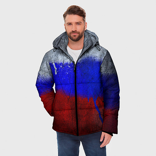Мужская зимняя куртка Русский триколор / 3D-Черный – фото 3