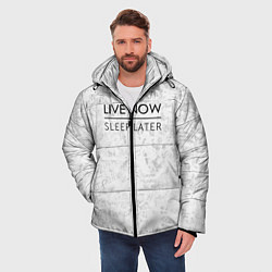 Куртка зимняя мужская Live Now Sleep Later, цвет: 3D-черный — фото 2