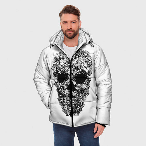 Мужская зимняя куртка Череп / 3D-Черный – фото 3