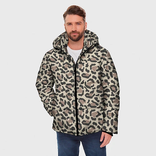 Мужская зимняя куртка Шкура леопарда / 3D-Черный – фото 3