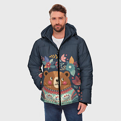 Куртка зимняя мужская Осенний медведь, цвет: 3D-черный — фото 2