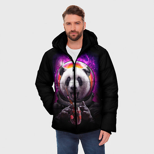 Мужская зимняя куртка Panda Cosmonaut / 3D-Черный – фото 3