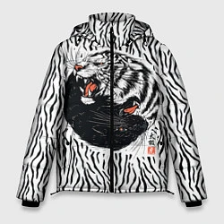 Куртка зимняя мужская Yin Yang Tigers, цвет: 3D-черный