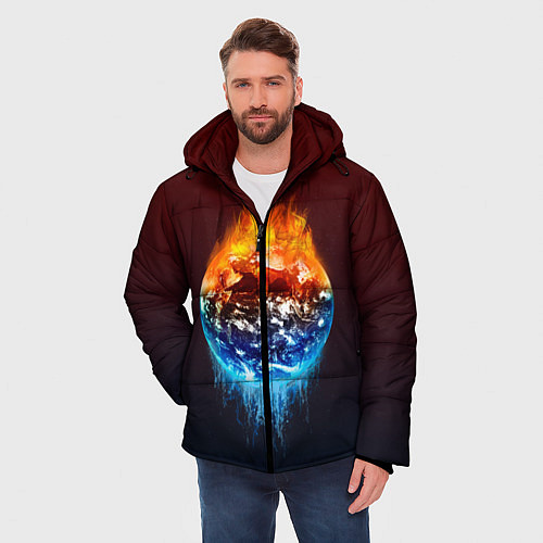 Мужская зимняя куртка Огонь против воды / 3D-Черный – фото 3