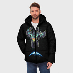 Куртка зимняя мужская Космическая бабочка, цвет: 3D-черный — фото 2