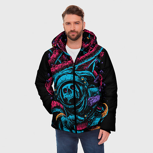 Мужская зимняя куртка Космический осьминог / 3D-Черный – фото 3