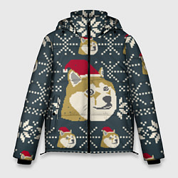 Куртка зимняя мужская Doge новогодний, цвет: 3D-черный