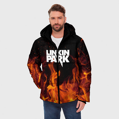 Мужская зимняя куртка Linkin Park: Hell Flame / 3D-Красный – фото 3
