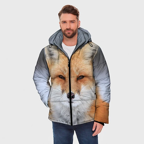 Мужская зимняя куртка Хитрая лиса / 3D-Черный – фото 3
