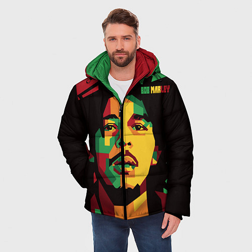 Мужская зимняя куртка Боб Марли / 3D-Черный – фото 3