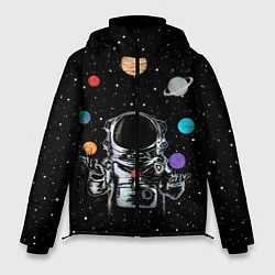 Куртка зимняя мужская Космический жонглер, цвет: 3D-черный