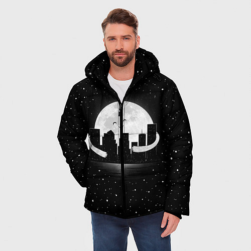 Мужская зимняя куртка Лунные объятия / 3D-Черный – фото 3