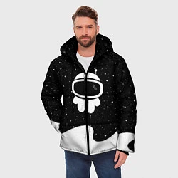 Куртка зимняя мужская Маленький космонавт, цвет: 3D-черный — фото 2