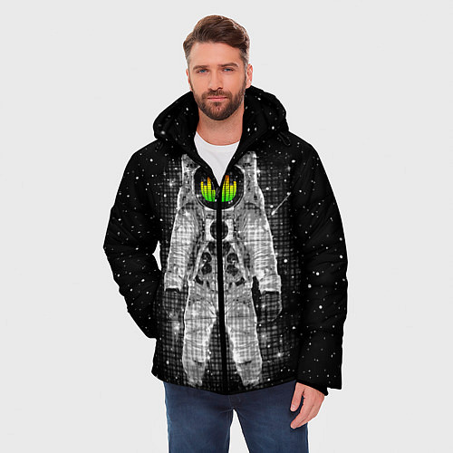 Мужская зимняя куртка Музыкальный космонавт / 3D-Черный – фото 3