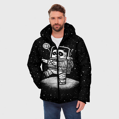 Мужская зимняя куртка Панда лунатик / 3D-Черный – фото 3