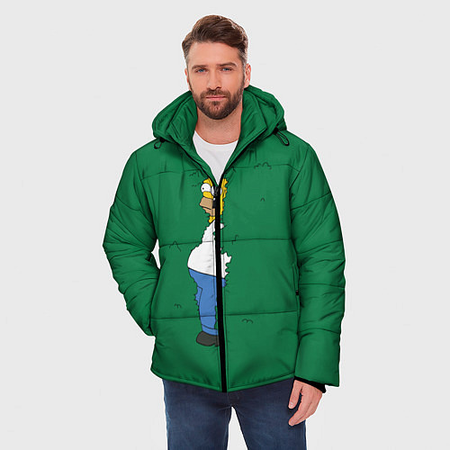 Мужская зимняя куртка Гомер в кустах / 3D-Черный – фото 3