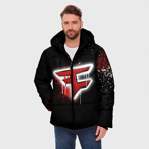 Мужская зимняя куртка FaZe Clan: Black collection / 3D-Красный – фото 3