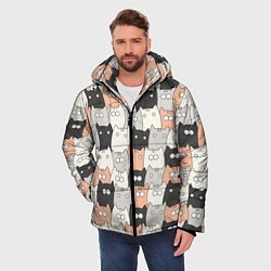 Куртка зимняя мужская Котики, цвет: 3D-светло-серый — фото 2