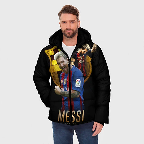 Мужская зимняя куртка Messi Star / 3D-Черный – фото 3