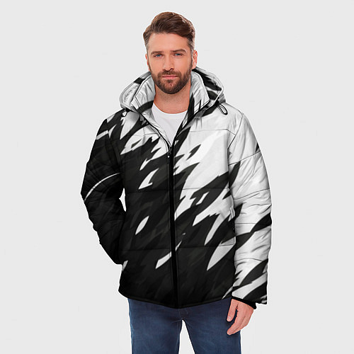 Мужская зимняя куртка Black & white / 3D-Черный – фото 3