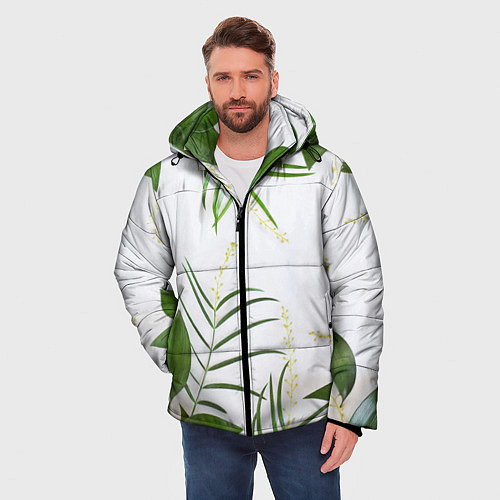 Мужская зимняя куртка Растительность / 3D-Черный – фото 3