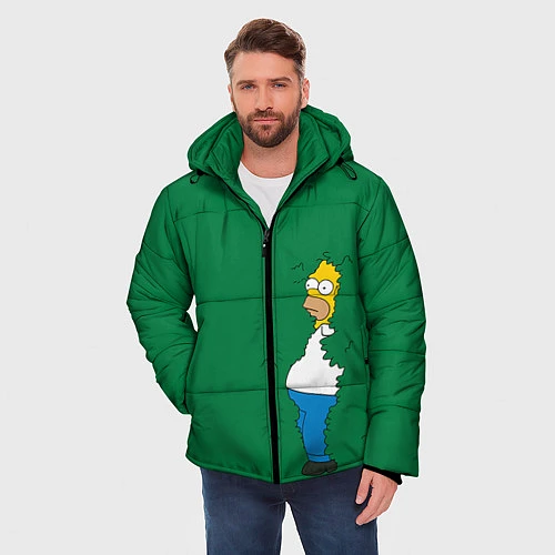 Мужская зимняя куртка Гомер в кустах / 3D-Черный – фото 3