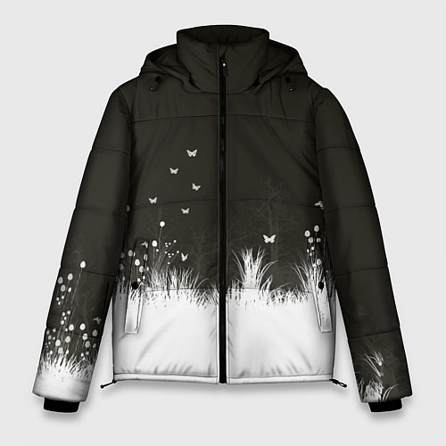 Мужская зимняя куртка Ночная полянка / 3D-Красный – фото 1