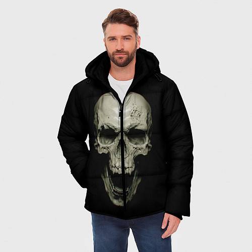 Мужская зимняя куртка Череп вампира / 3D-Черный – фото 3