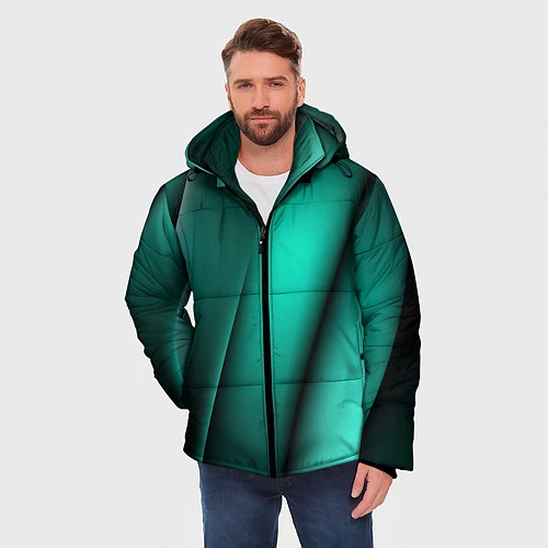 Мужская зимняя куртка Emerald lines / 3D-Черный – фото 3
