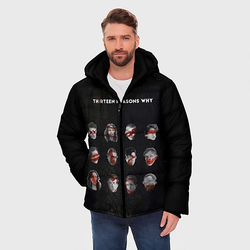 Мужская зимняя куртка Thirteen Reasons Why / 3D-Черный – фото 3