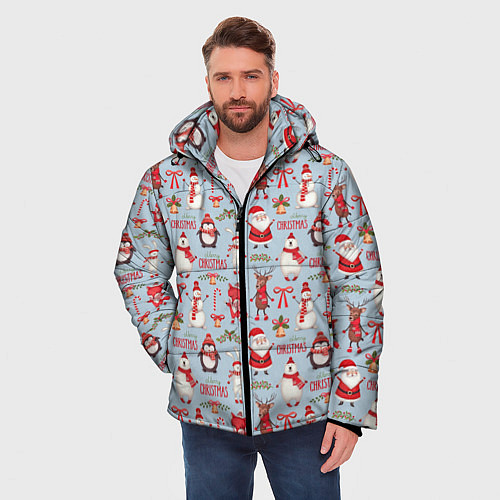 Мужская зимняя куртка Рождественская Милота / 3D-Черный – фото 3