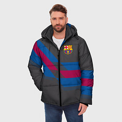 Куртка зимняя мужская Barcelona FC: Dark style, цвет: 3D-красный — фото 2