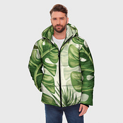 Куртка зимняя мужская Тропический папоротник, цвет: 3D-красный — фото 2
