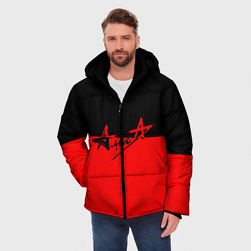 Мужская зимняя куртка АлисА: Черный & Красный / 3D-Черный – фото 3
