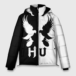 Куртка зимняя мужская HU: Black & White, цвет: 3D-красный