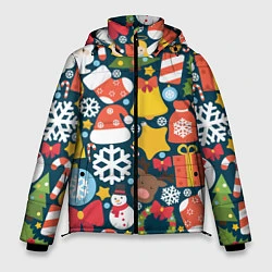 Куртка зимняя мужская Новогодний набор, цвет: 3D-красный