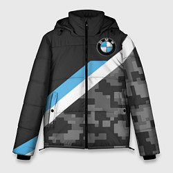 Куртка зимняя мужская BMW: Pixel Military, цвет: 3D-черный