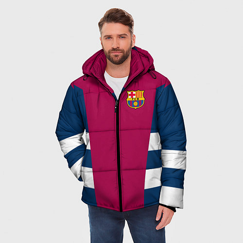 Мужская зимняя куртка Barcelona FC: Vintage 2018 / 3D-Черный – фото 3
