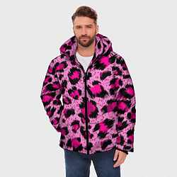 Куртка зимняя мужская Розовый леопард, цвет: 3D-черный — фото 2