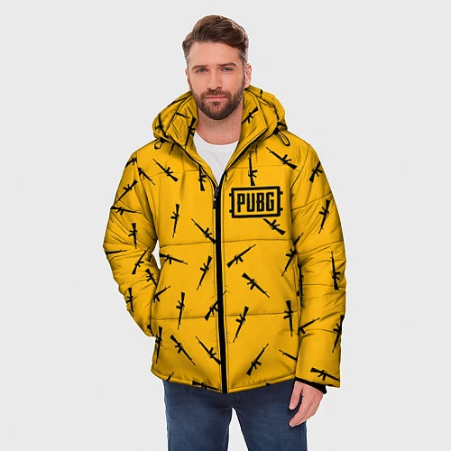 Мужская зимняя куртка PUBG: Yellow Weapon / 3D-Черный – фото 3